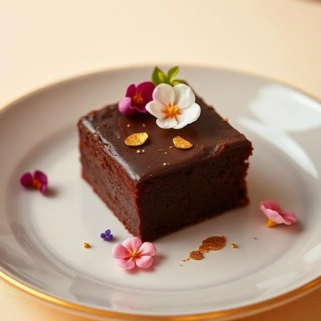 Brownie balls enrobés de chocolat caramel sur fond crème
